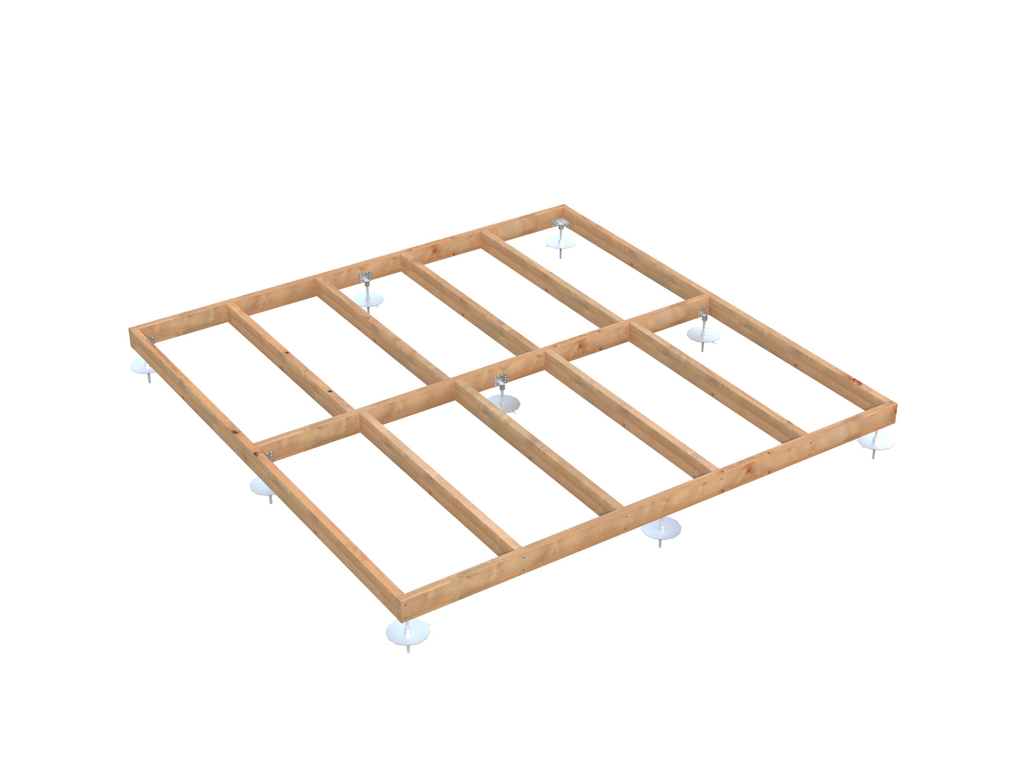 Palmako Fundamentrahmen 3x3 m (inkl. LogFoot) - Hellbraun tauchgrundiert