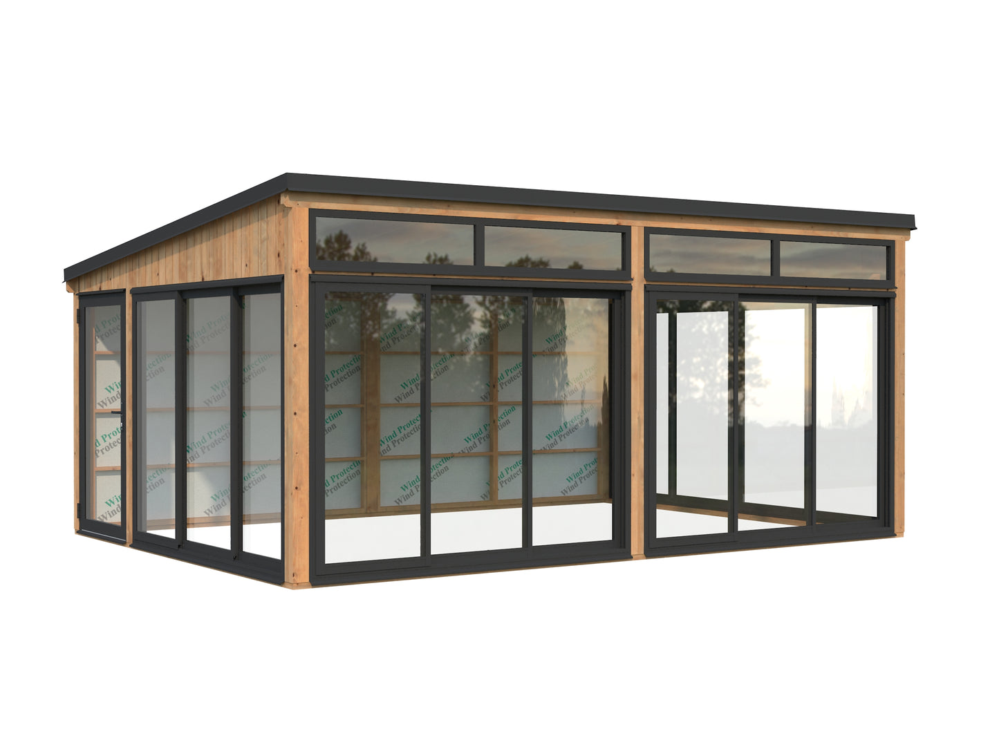 Palmako Saga 23,3 m2 Slide - Lackiert hellgrau RAL7042