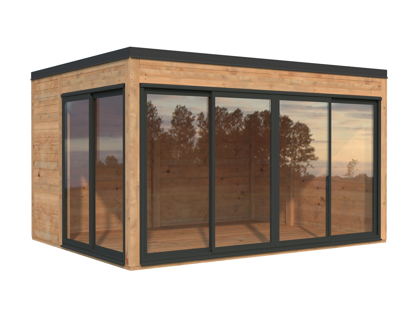 Palmako Serena 12,6 m2 Set 1 Slide Plus - Lackiert dunkelgrau RAL7012