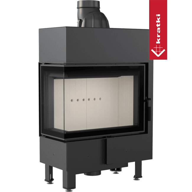Kratki Intelligenter Kamineinsatz aus Stahl KRATKI LUCY SLIM links 8 kW Ø 160 MSK