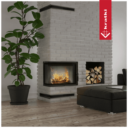 Kratki Intelligenter Kamineinsatz aus Stahl KRATKI LUCY SLIM links 8 kW Ø 160 MSK