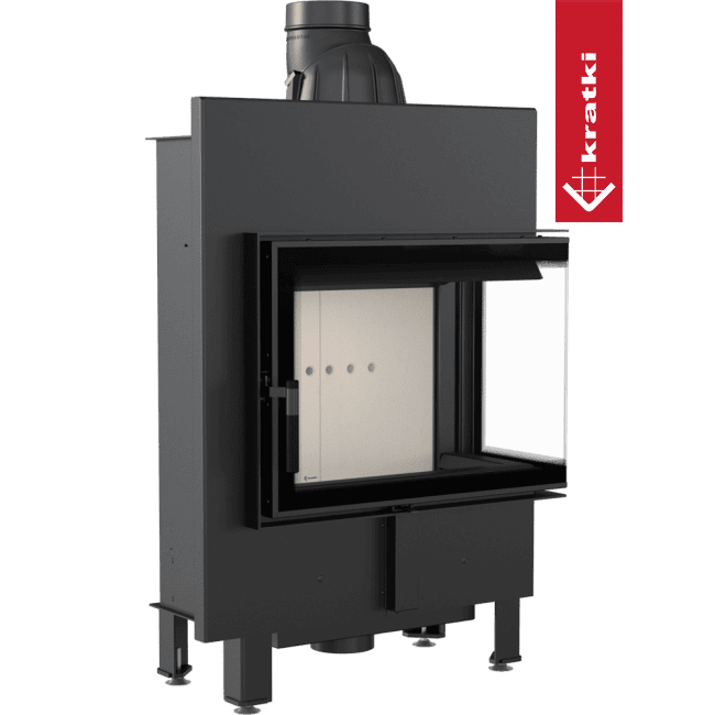 Kratki Intelligenter Kamineinsatz aus Stahl KRATKI LUCY SLIM EKO rechts 8 kW Ø 160 MSK