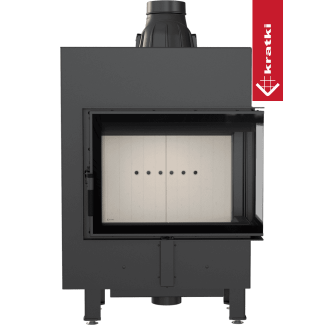 Kratki Intelligenter Kamineinsatz aus Stahl KRATKI LUCY SLIM EKO rechts 8 kW Ø 160 MSK