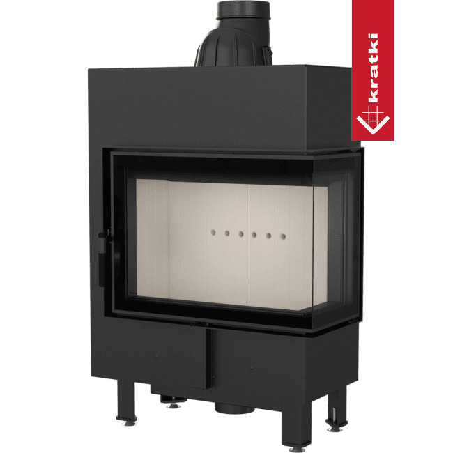 Kratki Intelligenter Kamineinsatz aus Stahl KRATKI LUCY SLIM EKO rechts 8 kW Ø 160 MSK