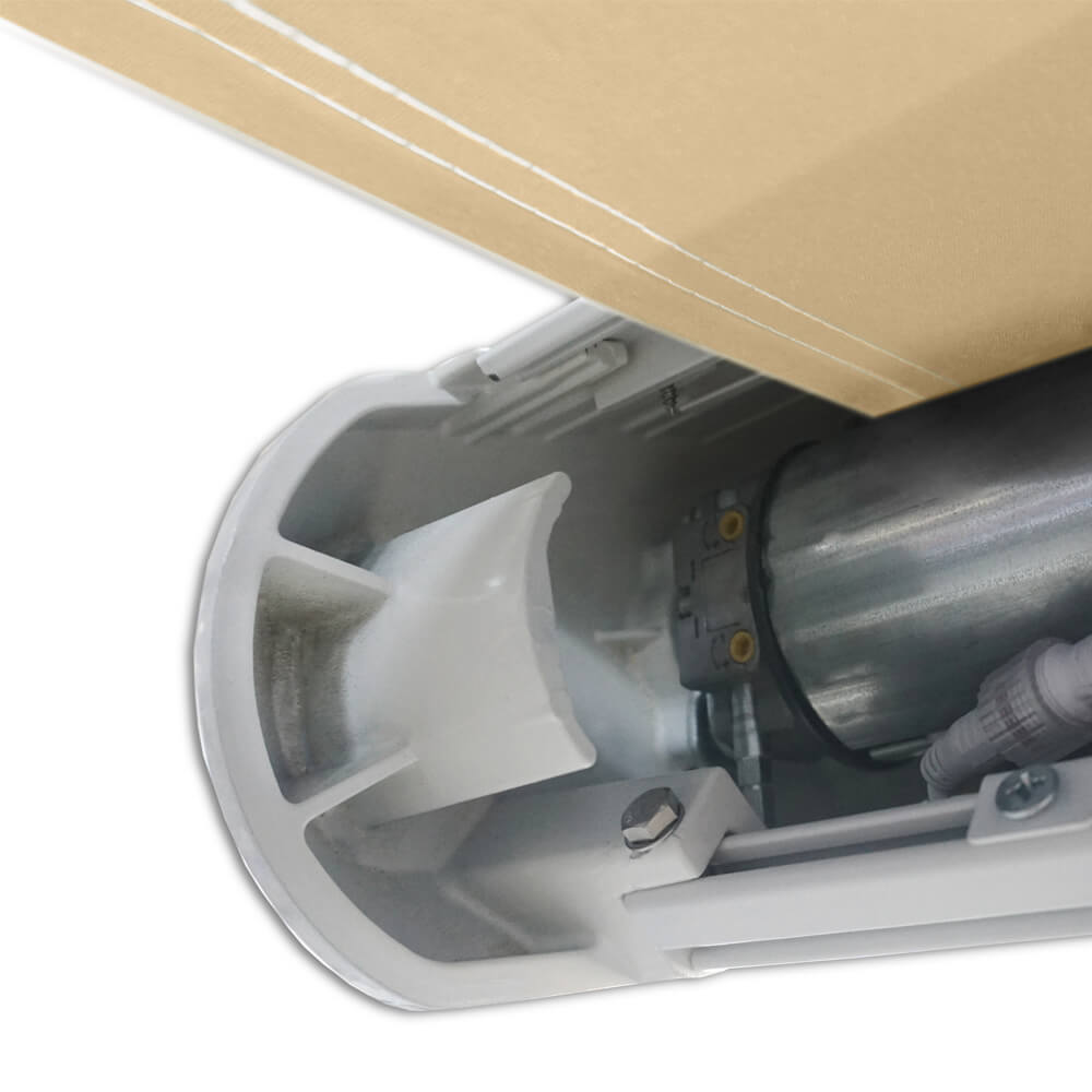 Home Deluxe LED Vollkassettenmarkise elektrisch ELOS - 350 x 250 cm Sandfarben