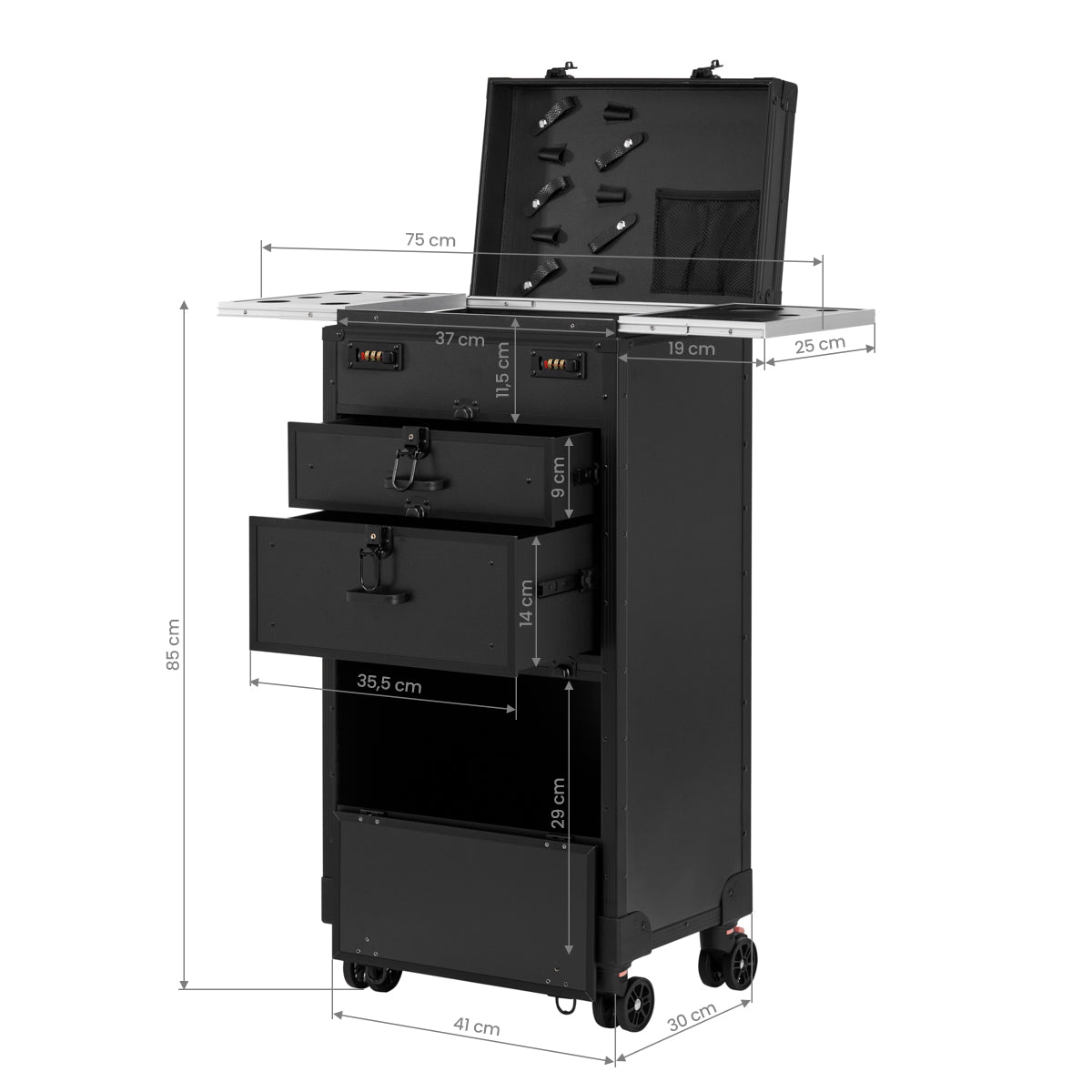 ActiveShop Gabbiano mobiler Friseurhelfer Barbershop V21 schwarz