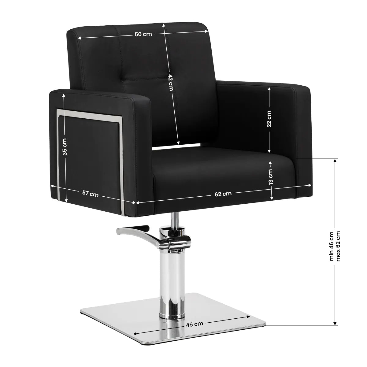 ActiveShop Gabbiano Friseurstuhl Bergamo schwarz