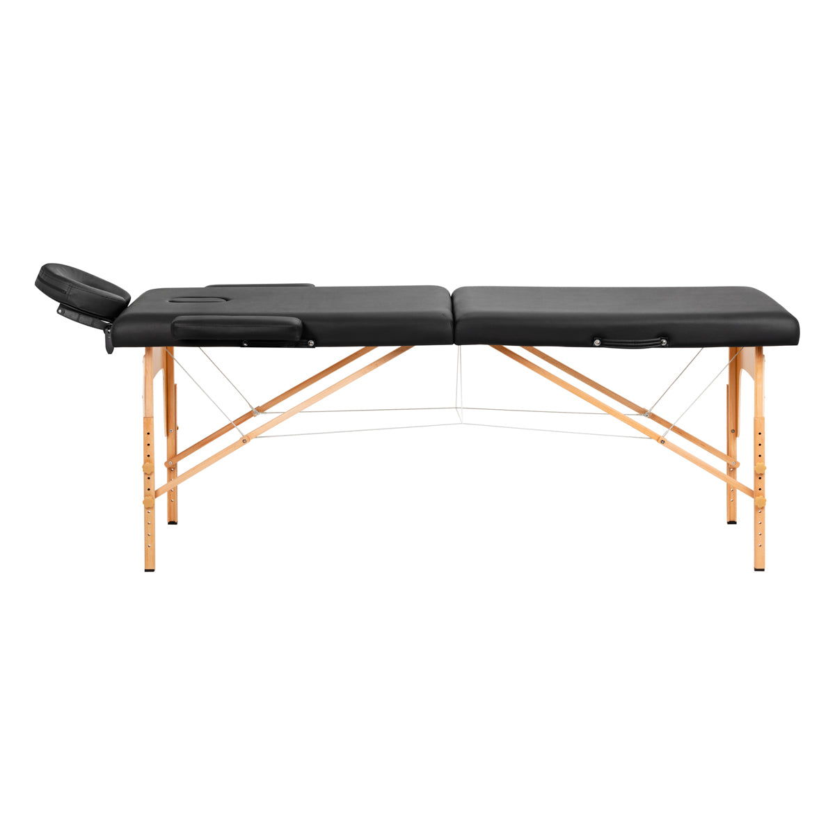 ActiveShop Klappbarer Massagetisch aus Holz Komfort Activ Fizjo Lux 2-teilig 190x70 schwarz