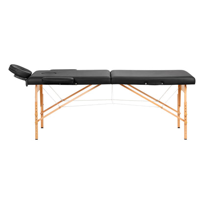 ActiveShop Klappbarer Massagetisch aus Holz Komfort Activ Fizjo Lux 2-teilig 190x70 schwarz