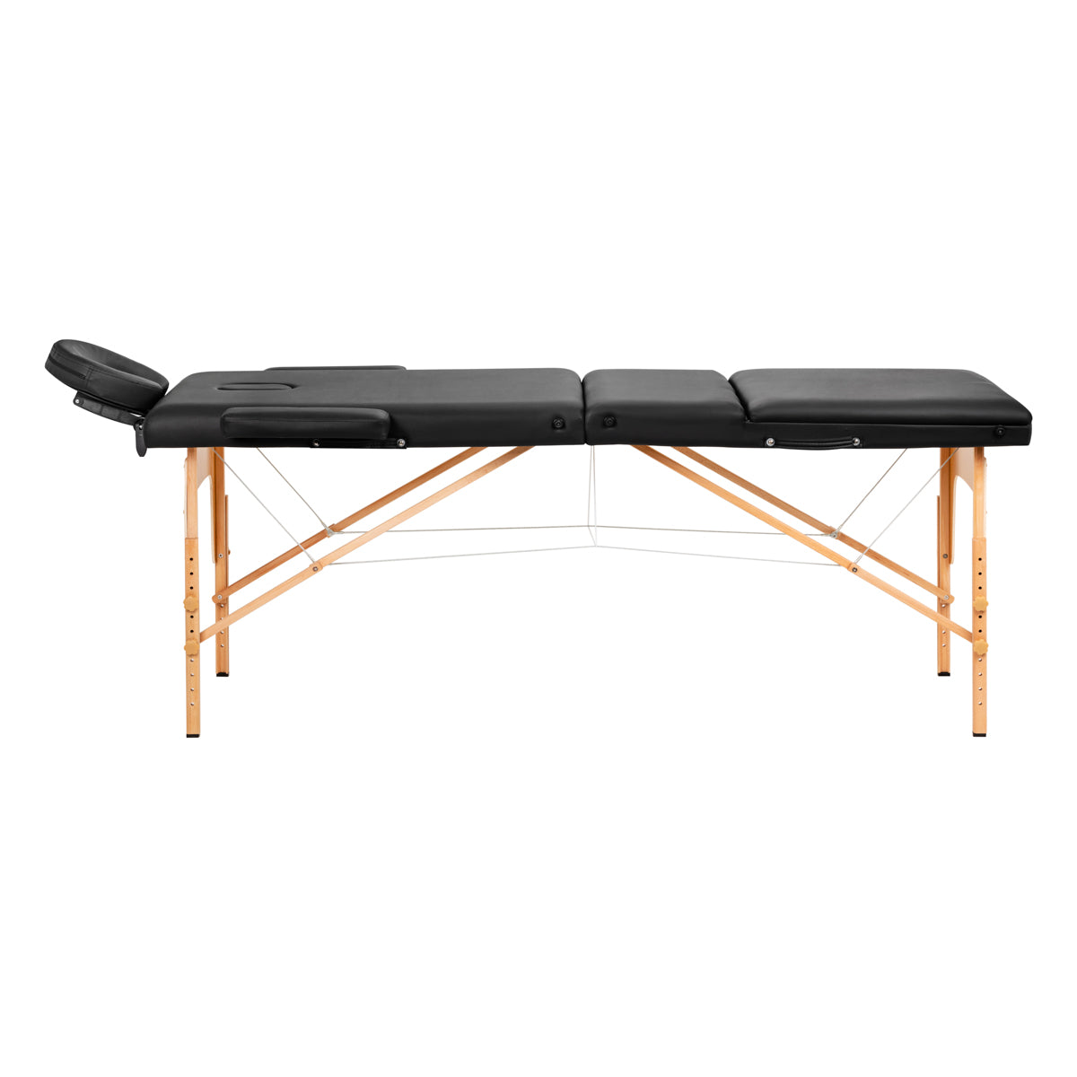 ActiveShop Klappbarer Massagetisch aus Holz Komfort Activ Fizjo Lux 3-teilig 190x70 schwarz