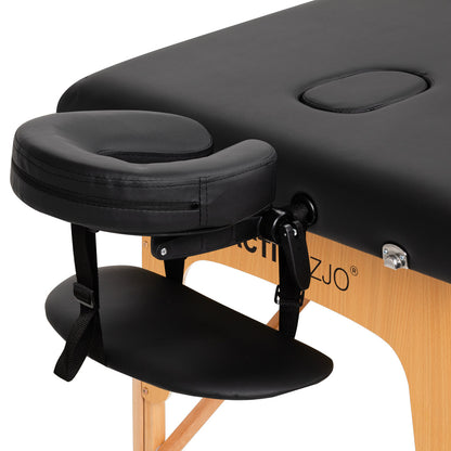 ActiveShop Klappbarer Massagetisch aus Holz Komfort Activ Fizjo Lux 3-teilig 190x70 schwarz