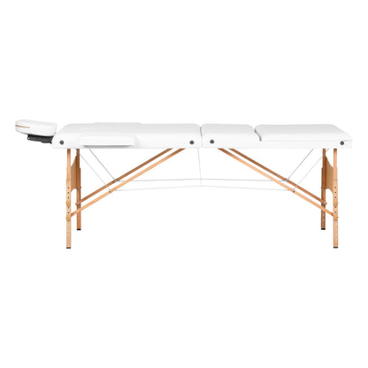 ActiveShop Klappbarer Massagetisch aus Holz Komfort Activ Fizjo Lux 3-teilig 190x70 WEISS