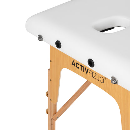 ActiveShop Klappbarer Massagetisch aus Holz Komfort Activ Fizjo Lux 3-teilig 190x70 WEISS