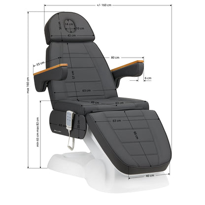 ActiveShop Elektrischer Kosmetikstuhl SILLON Lux 273b 3 Motoren grau