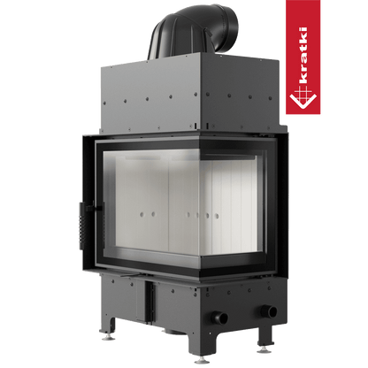 Kratki Kamineinsatz aus Stahl KRATKI FLOKI S rechts 8 kW Ø 160