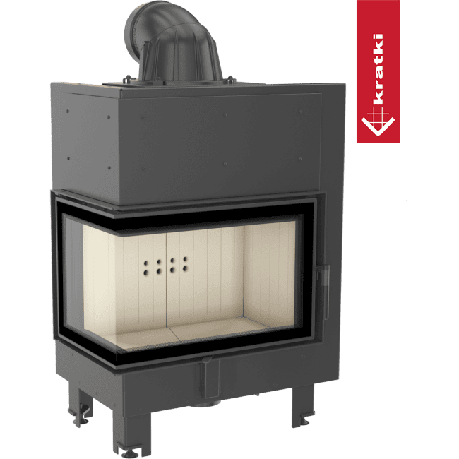 Kratki Intelligenter Kamineinsatz aus Stahl KRATKI MBM links 10 kW Ø 200 MSK