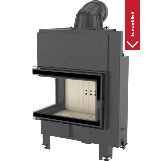 Kratki Intelligenter Kamineinsatz aus Stahl KRATKI MBM links 10 kW Ø 200 MSK
