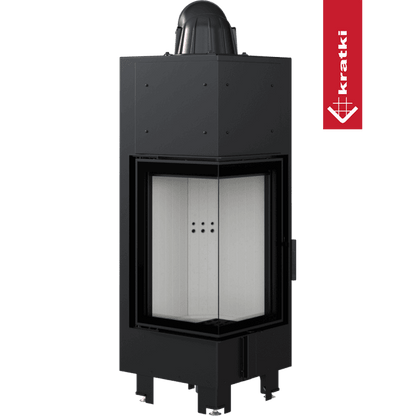 Kratki Intelligenter Kamineinsatz aus Stahl KRATKI MBN links 10 kW Ø 200 MSK