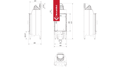 Kratki Intelligenter Kamineinsatz aus Stahl KRATKI NADIA 9 kW Ø 200 MSK