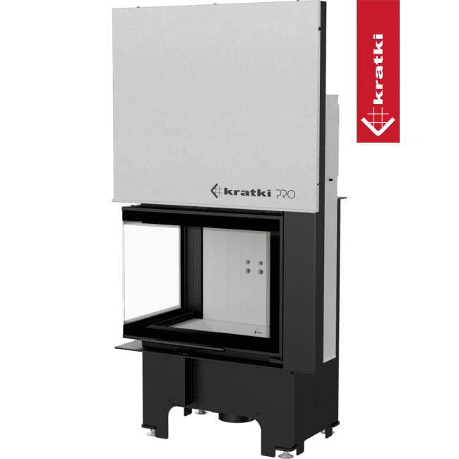 Kratki Intelligenter Kamineinsatz aus Stahl KRATKI VNL 610/430 9 kW Ø 200 mit Schiebetür MSK