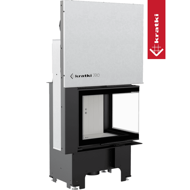 Kratki Intelligenter Kamineinsatz aus Stahl KRATKI VNP 610/430 9 kW Ø 200 mit Schiebetür MSK