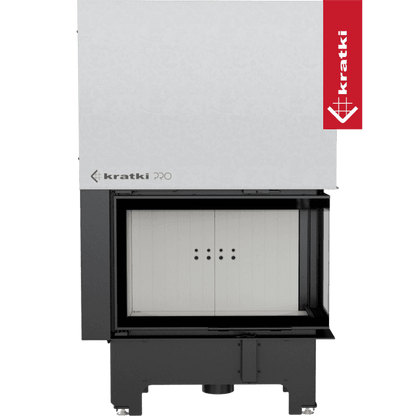 Kratki Intelligenter Kamineinsatz aus Stahl KRATKI VNP 810/410 14 kW Ø 200 mit Schiebetür MSK