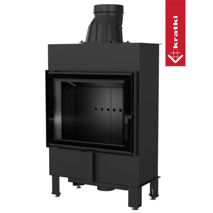 Kratki Intelligenter Kamineinsatz KRATKI LUCY SLIM 8 kW Ø 160 schwarz Verkleidung MSK GLASS