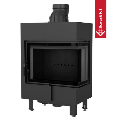 Kratki Intelligenter Kamineinsatz KRATKI LUCY SLIM rechts 8 kW Ø 160 schwarz Verkleidung MSK GLASS