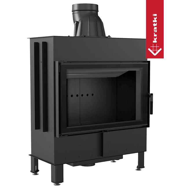 Kratki Intelligenter Kamineinsatz KRATKI LUCY 14 kW Ø 200 schwarz Verkleidung MSK GLASS