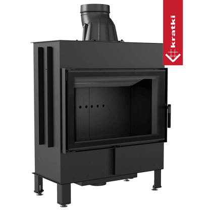 Kratki Intelligenter Kamineinsatz KRATKI LUCY 14 kW Ø 200 schwarz Verkleidung MSK GLASS