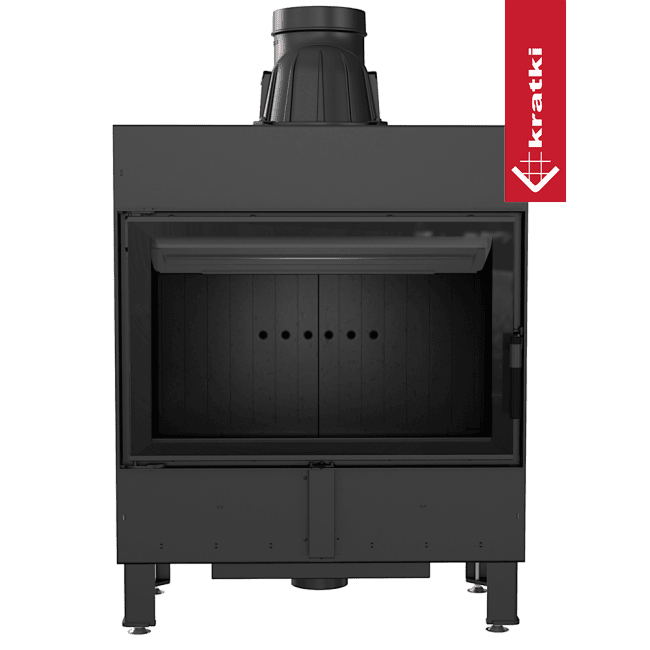 Kratki Intelligenter Kamineinsatz KRATKI LUCY 14 kW Ø 200 schwarz Verkleidung MSK GLASS