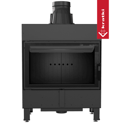 Kratki Intelligenter Kamineinsatz KRATKI LUCY 14 kW Ø 200 schwarz Verkleidung MSK GLASS
