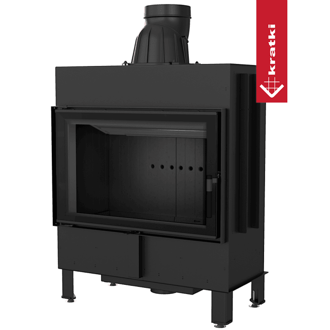 Kratki Intelligenter Kamineinsatz KRATKI LUCY 14 kW Ø 200 schwarz Verkleidung MSK GLASS