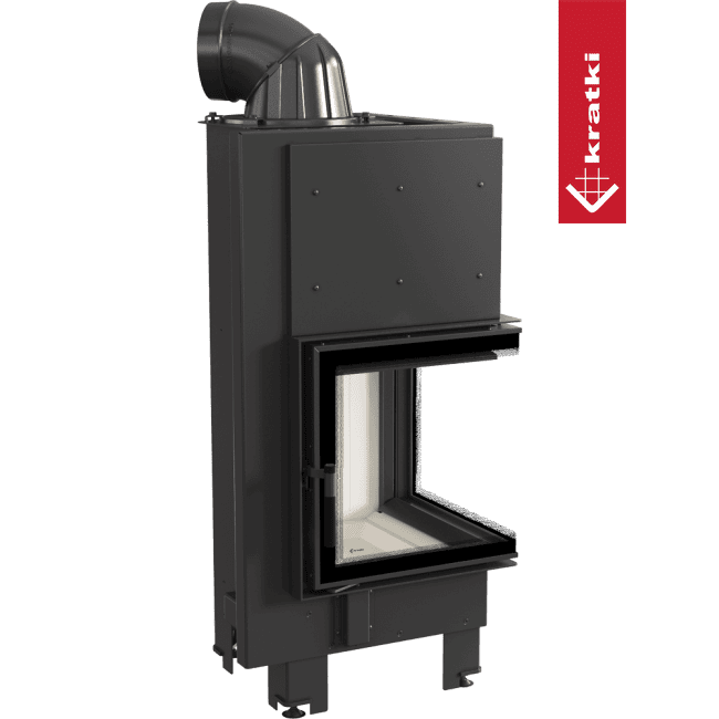 Kratki Intelligenter Kamineinsatz aus Stahl KRATKI MBN rechts 8 kW Ø 200 MSK GLASS
