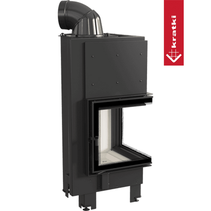 Kratki Intelligenter Kamineinsatz aus Stahl KRATKI MBN rechts 8 kW Ø 200 MSK GLASS