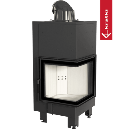 Kratki Intelligenter Kamineinsatz aus Stahl KRATKI MBN rechts 8 kW Ø 200 MSK GLASS