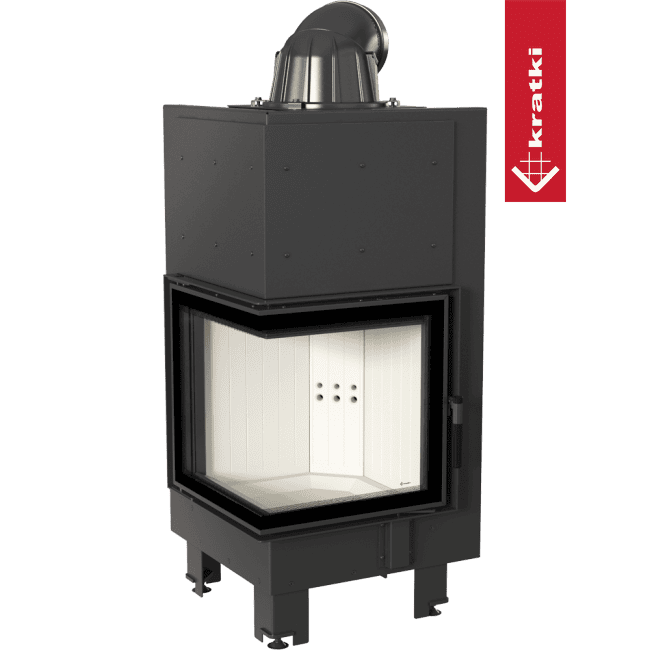 Kratki Intelligenter Kamineinsatz aus Stahl KRATKI MBN links 8 kW Ø 200 MSK GLASS