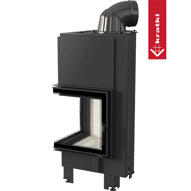 Kratki Intelligenter Kamineinsatz aus Stahl KRATKI MBN links 8 kW Ø 200 MSK GLASS