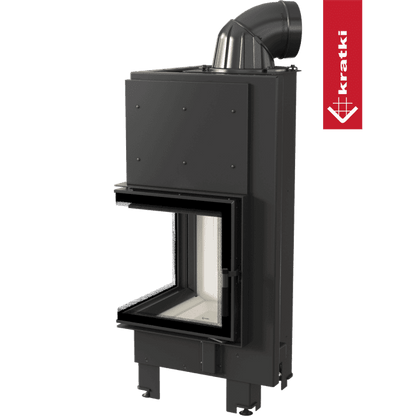 Kratki Intelligenter Kamineinsatz aus Stahl KRATKI MBN links 8 kW Ø 200 MSK GLASS