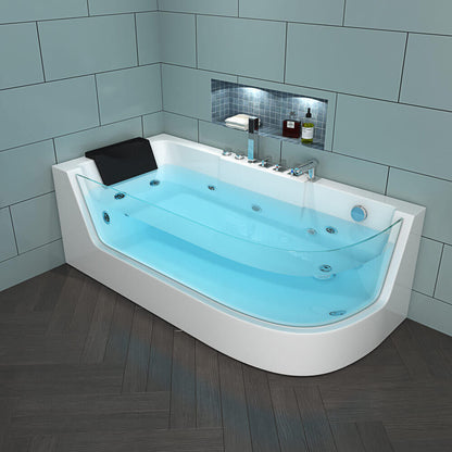 Home Deluxe Whirlpool Badewanne mit Lichttherapie CARICA - 170 x 80 cm Rechts