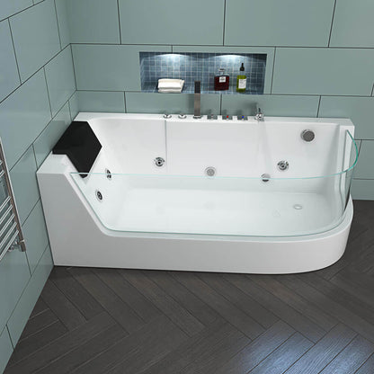 Home Deluxe Whirlpool Badewanne mit Lichttherapie CARICA - 170 x 80 cm Rechts