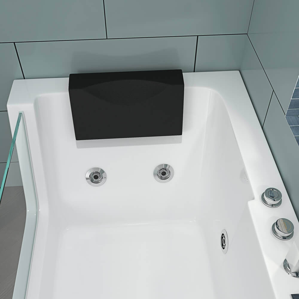 Home Deluxe Whirlpool Badewanne mit Lichttherapie CARICA - 170 x 80 cm Rechts