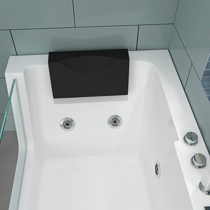 Home Deluxe Whirlpool Badewanne mit Lichttherapie CARICA - 170 x 80 cm Rechts