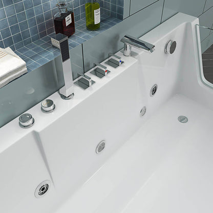Home Deluxe Whirlpool Badewanne mit Lichttherapie CARICA - 170 x 80 cm Rechts