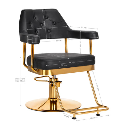 ActiveShop Gabbiano Friseurstuhl Granada Gold Schwarz