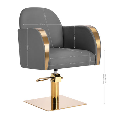 ActiveShop Gabbiano Friseurstuhl Malaga gold grau