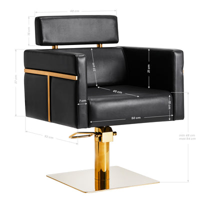 ActiveShop Gabbiano Friseurstuhl Toledo Gold Schwarz