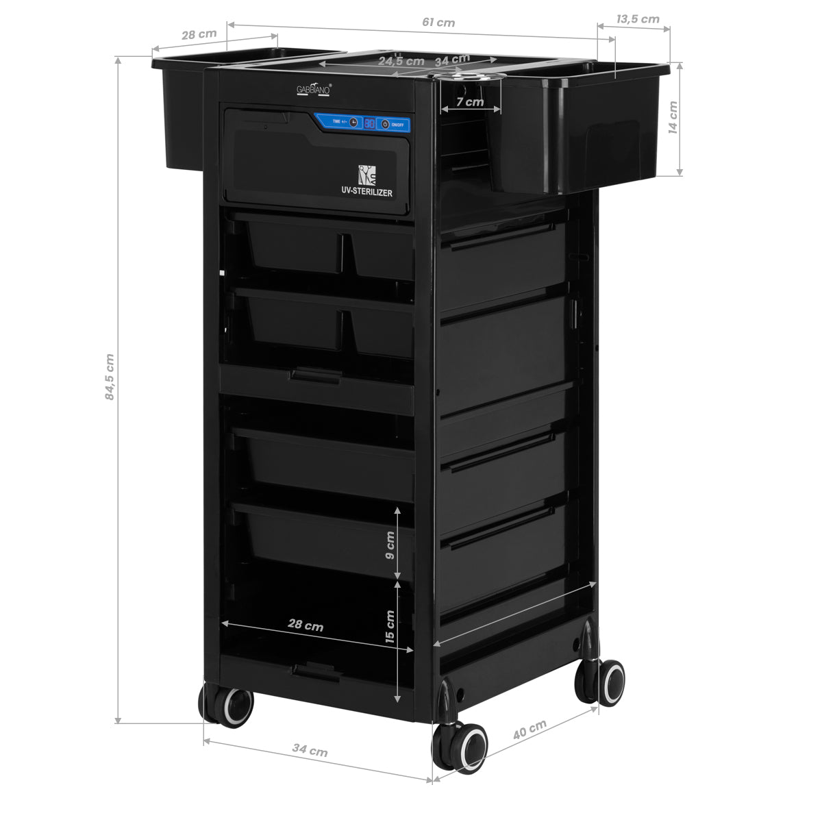 ActiveShop Gabbiano Friseurhelfer mit UV-Sterilisator 68UV schwarz