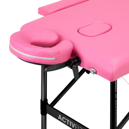 ActiveShop Klappbarer Massagetisch aus Aluminium Komfort Activ Fizjo 2-segmentig schwarz rot Aluminium