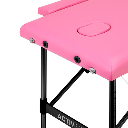 ActiveShop Klappbarer Massagetisch aus Aluminium Komfort Activ Fizjo 2-segmentig schwarz rot Aluminium